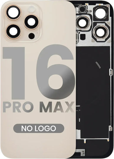 Rückglas W Magsafe Magnet & Nfc & Taschenlampe Flex iPhone 16 Pro Max Kein Logo Aftermarket Wüsten Titanium