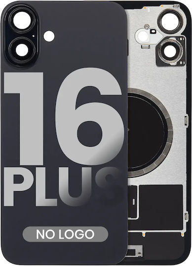 Back Glass W Magsafe Magnet Iphone 16 Plus No Logo Aftermarket Black
