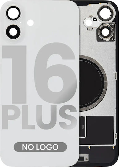 Back Glass W Magsafe Magnet Iphone 16 Plus No Logo Aftermarket White