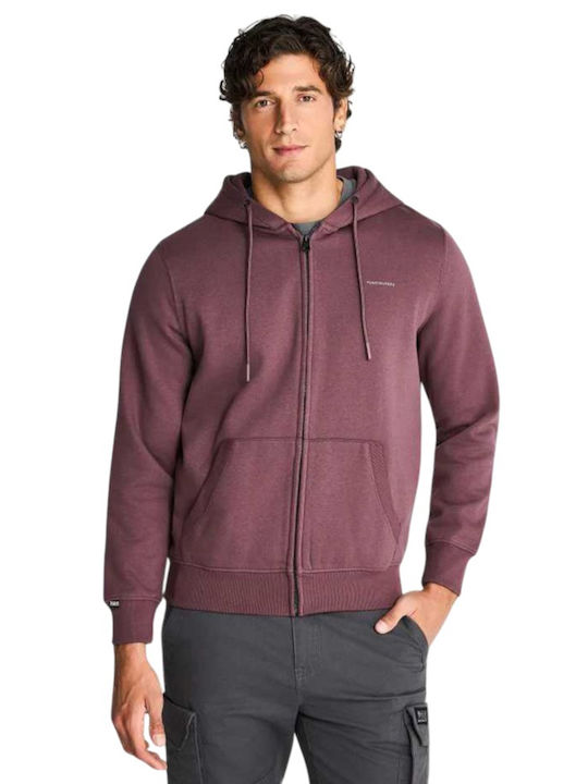 Funky Buddha Hooded Cardigan Shadow Mauve Purple