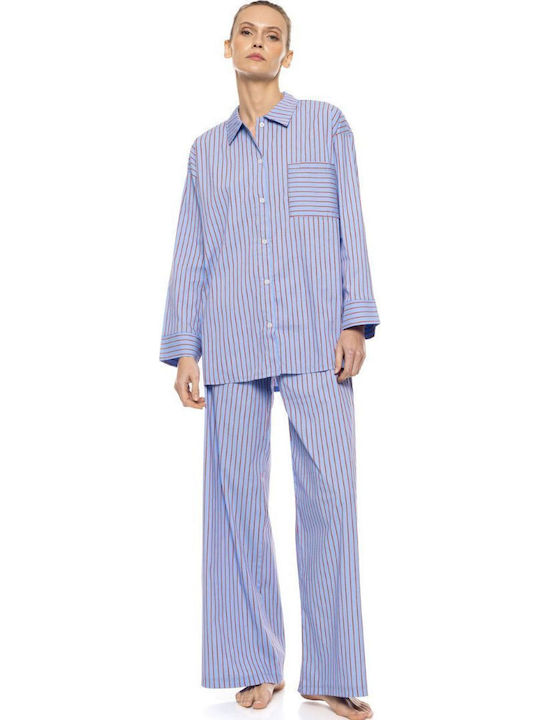 Pink Label Winter Women's Pyjamas Set Light Blue