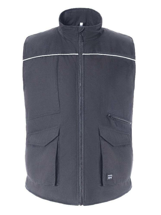 Axon Vestă de Lucru pentru Bărbați cu Benzi Reflectorizante Gri
