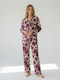 Harmony Set Pijamale De Damă Satin Burgund Iarnă