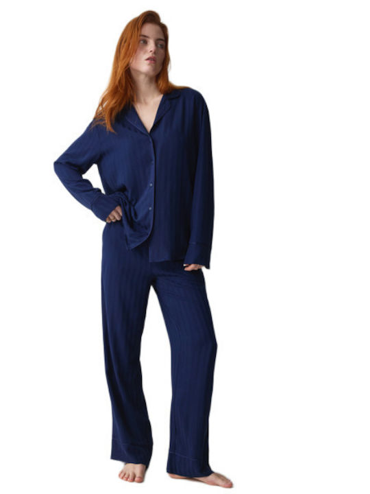 Triumph Winter Women's Pyjamas Set Navy Blue Am...