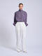 Damen Hochbund Pantaloons in Breit Bein Stil Off White