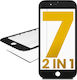 2 In 1 Front Glass + Frame Pre-installed Iphone 7 Black 2 Pack