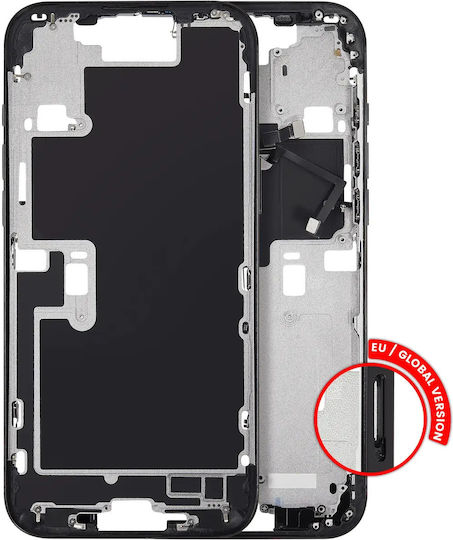 Mid-frame Housing Power Volume Button Iphone 16 Pro Max Eu Global Version Aftermarket Plus Black Titanium