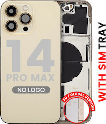 Back Housing W Small Parts Iphone 14 Pro Max Eu Global Version Aftermarket Plus Gold