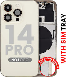 Back Housing W Small Parts Iphone 14 Pro Eu Global Version Aftermarket Plus Gold