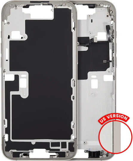 Mid-frame Housing Power Volume Button Iphone 16 Pro Max Us Version Aftermarket Plus Natural Titanium