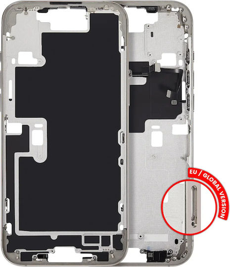 Mid-frame Housing Power Volume Button Iphone 16 Pro Max Eu Global Version Aftermarket Plus Natural Titanium