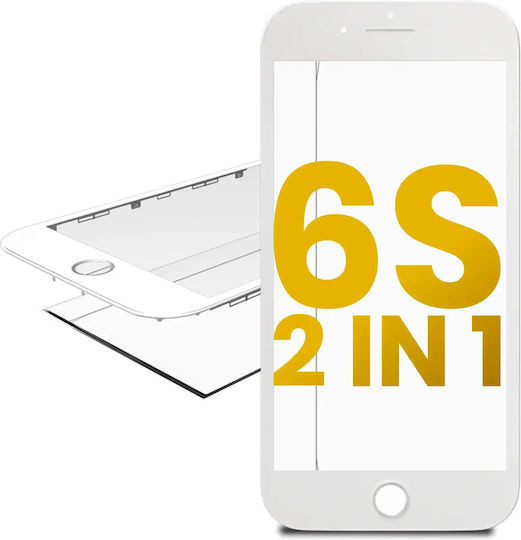 2 In 1 Front Glass + Frame Pre-installed Iphone 6s White 2 Pack