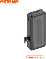 Amaya Apb-p219 Power Bank 20000mah Ενσωματωμένα Καλώδια Usb-c Lightning & Micro Usb Μαύρο Amaya Apb-p219 Power Bank 20000mah Ενσωματωμένα Καλώδια Usb-c Lightning & Micro Usb Μαύρο