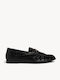 Mocasini Dama Loafers Croco Negri Cu Decor Metalic