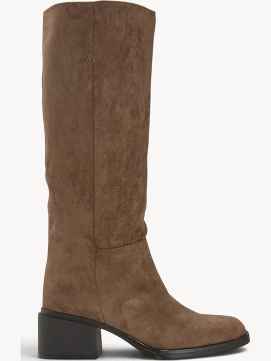 Beige Wildleder Damenstiefel Isio Kormo Hohes A...