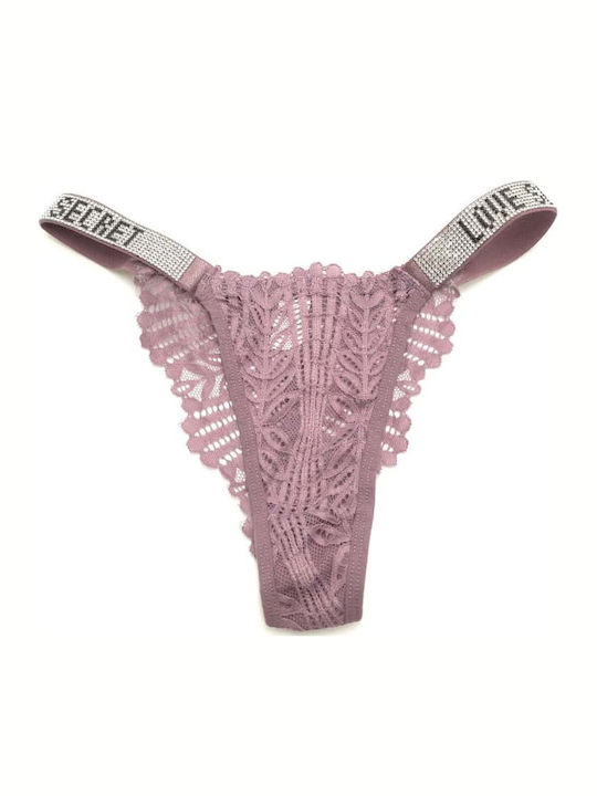Hand's Foner Women's Briefs with Purple Lace