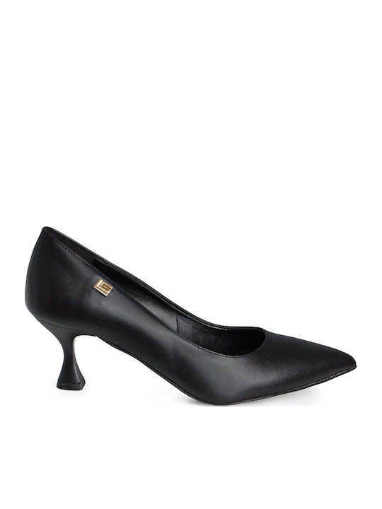 Studio Pantofi cu toc din piele cu toc mediu negre