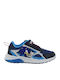 Kids Sneakers Anatomic with Hoop & Loop Closure & Lights Blue