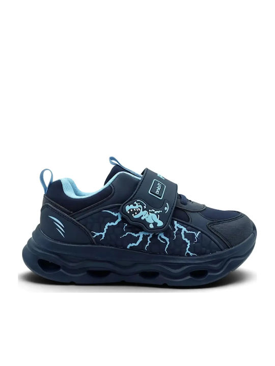 Παιδικά Sneakers με Σκρατς & Φωτάκια Μπλε