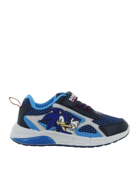 Kids Sneakers Anatomic with Hoop & Loop Closure & with Lights Blue