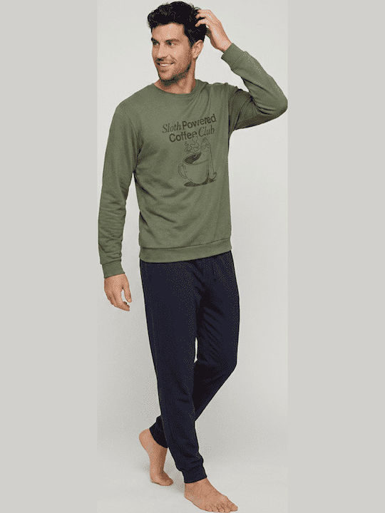 Harmony Зимна мъжка роба Olive / Black