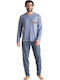 Relax Anatomic Relax Anatomic Herrenpyjamas Winter Karos Hellblau