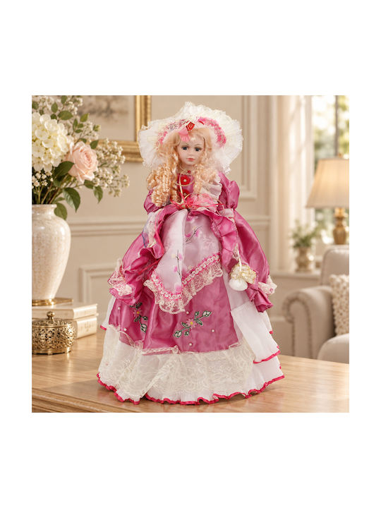 Decorative Porcelain Doll Height 62 Cm Fuchsia ...