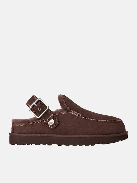 UGG Goldenstar Evelina Ανατομικές Σαμπό Γυναικείες Παντόφλες Καφέ
