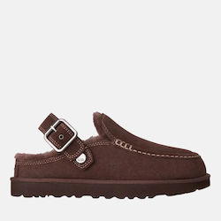 UGG Goldenstar Evelina Ανατομικές Σαμπό Γυναικείες Παντόφλες Καφέ