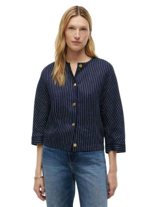 Langärmeliges Damenhemd Blau Gestreift