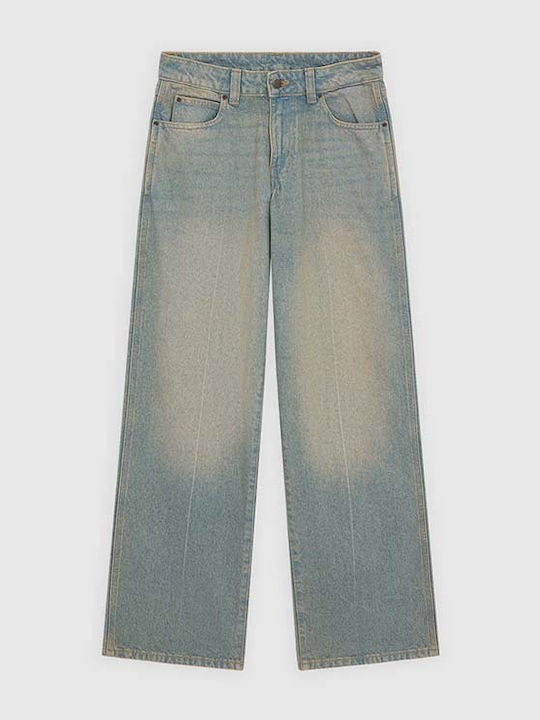 Damen Jeans Hosen in Hellblau Mit Rissen in Gerade Bein Stil