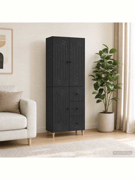 Black Bookcases 2 Pieces 66x34.5x90 cm
