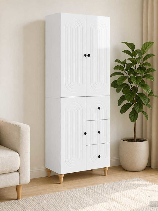 Bookcases Glossy White (2 Pieces) 66x34.5x90cm