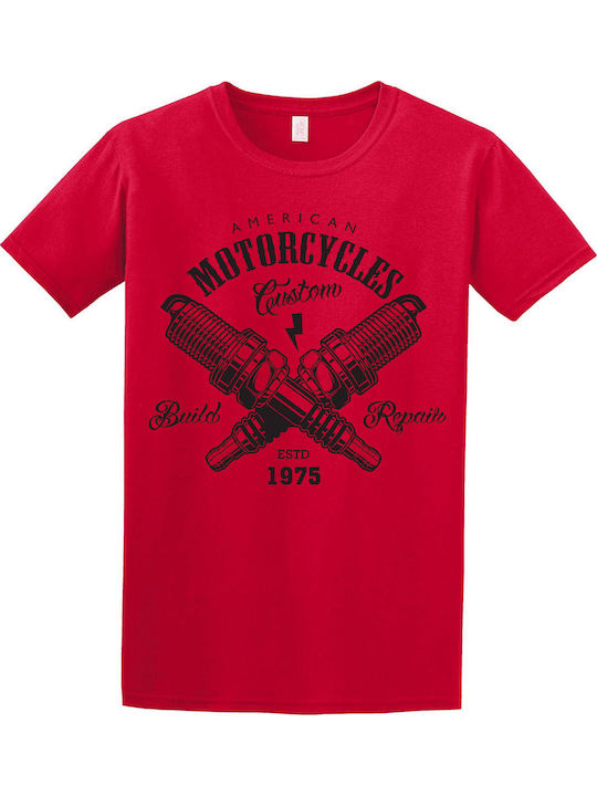 American Motorcycles Custom Unisex T-shirt Red