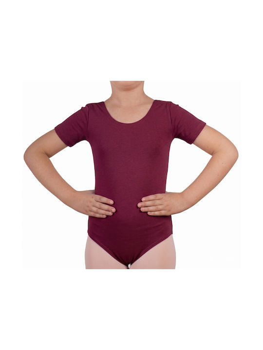 Plié Kids' Short Sleeve Bodysuit Plc1004 Burgundy