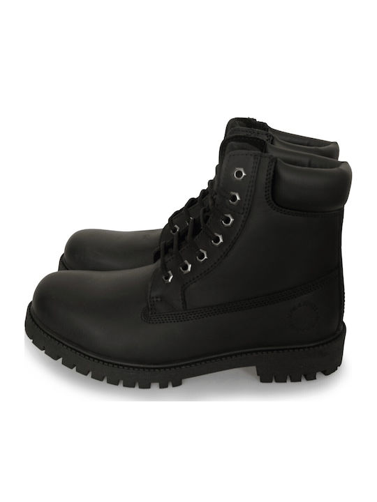 Jack & Jones Schwarze Leder-Kampfstiefel