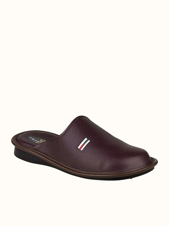 Leder Herren Hausschuhe Burgundisch