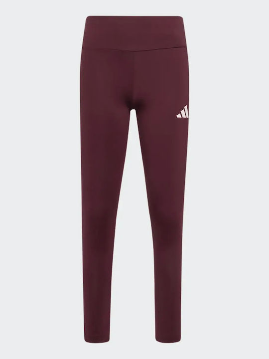 Kinderleggings Sport Lang Burgundisch Essentials 3-Stripes