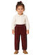 Pantaloni pentru copii din catifea raiata Burgundy