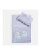 Nef-Nef Homeware Set Babyhandtücher 2 Stück Elefanten Grau 70x140cm Gewicht 420gr/m²