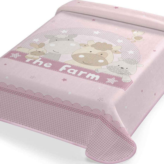 Belpla Spanish Nursery Swaddling Blanket 664 Velvet Pink 80x110cm