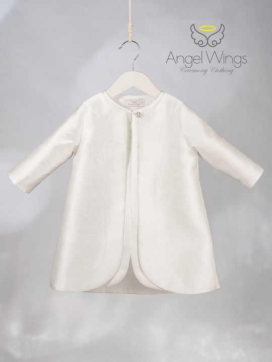 Angel Wings Εκρού Πανωφόρι Βάπτισης