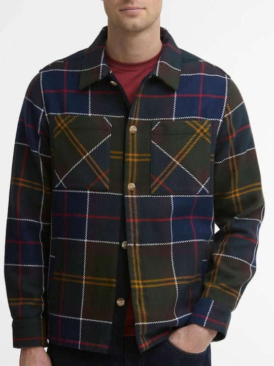 Long Sleeve Overshirt in Oversized Line Checked Classic Tartan