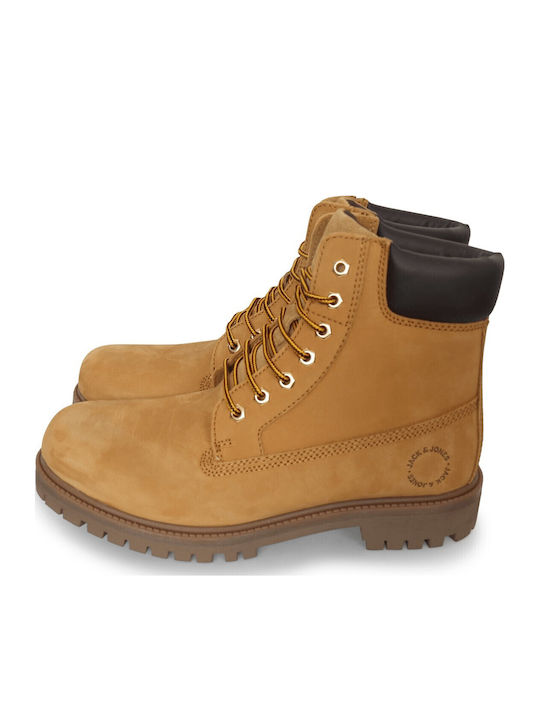Jack & Jones Leder Herrenstiefel Gelbe