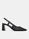Spitze Zehe Pumps Mit Mittlerem Absatzhöhe Schwarze