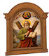 Heiligenikone St. Andreas Holzschnitzerei Design Meteora 20 cm