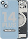 Back Glass W Magsafe Magnet iPhone 14 Plus Aftermarket Blau Kein Logo