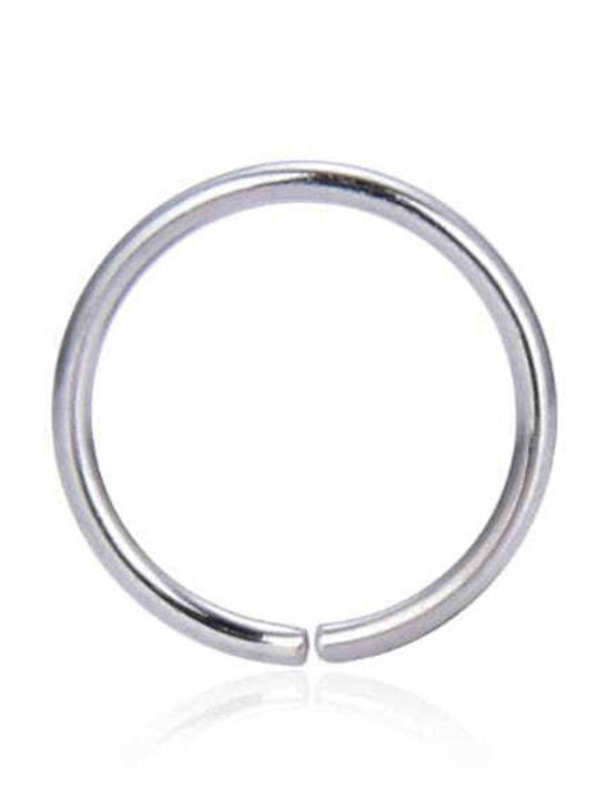 Asimi Body Piercing Cercei tip inel pentru nas din oțel 8mm argintiu