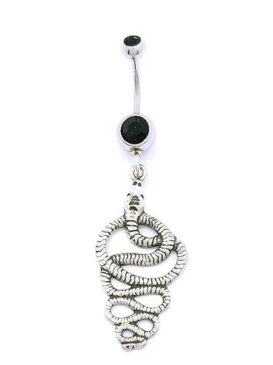 PS Silver Ohrring Bauchnabel aus Stahl Schwarz