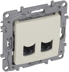 Doppelte Netzwerksteckdose 2xrj45 Utp Kategorie 6 Niloe Legrand Creme